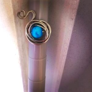 Blue beaded snake ring